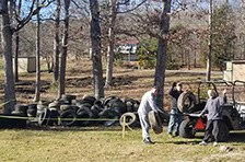 Team 5997 with a haul of tires.